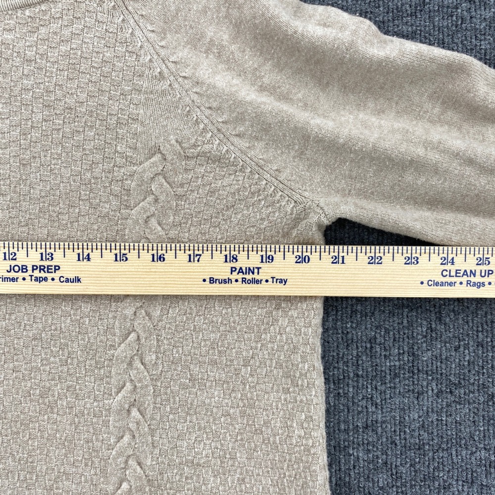 Cyrus Sweater Women XL Beige Cable Knit Basketweave Pullover Cozy Minimalist - Picture 4 of 9